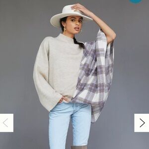 Anthropologie Pilcro Mixed Plaid Poncho